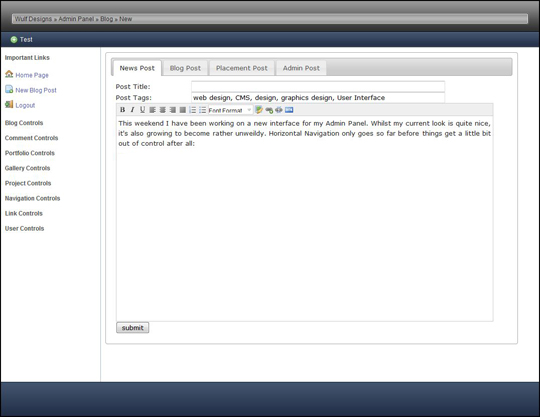 New Admin Panel